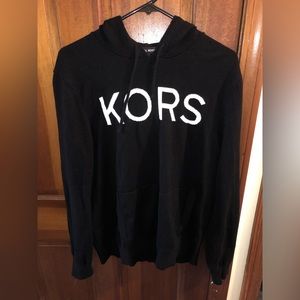 Michael Kors Kors black hooded long sleeve hoodie sweatshirt 100% cotton Large